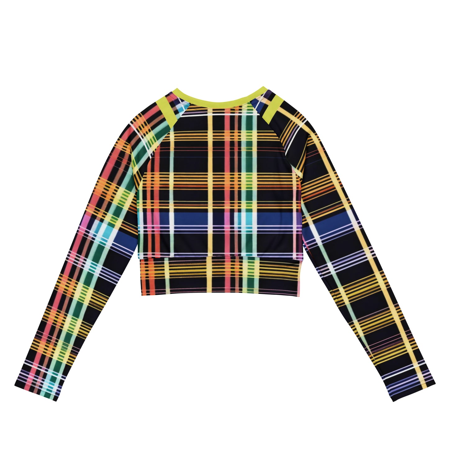 Inspired By DREAMZzz Preppy Plaid Recycled long-sleeve crop top