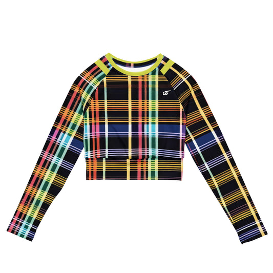 Inspired By DREAMZzz Preppy Plaid Recycled long-sleeve crop top