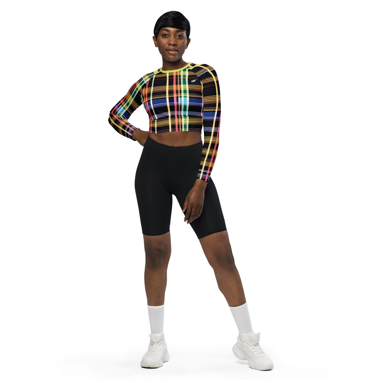 Inspired By DREAMZzz Preppy Plaid Recycled long-sleeve crop top