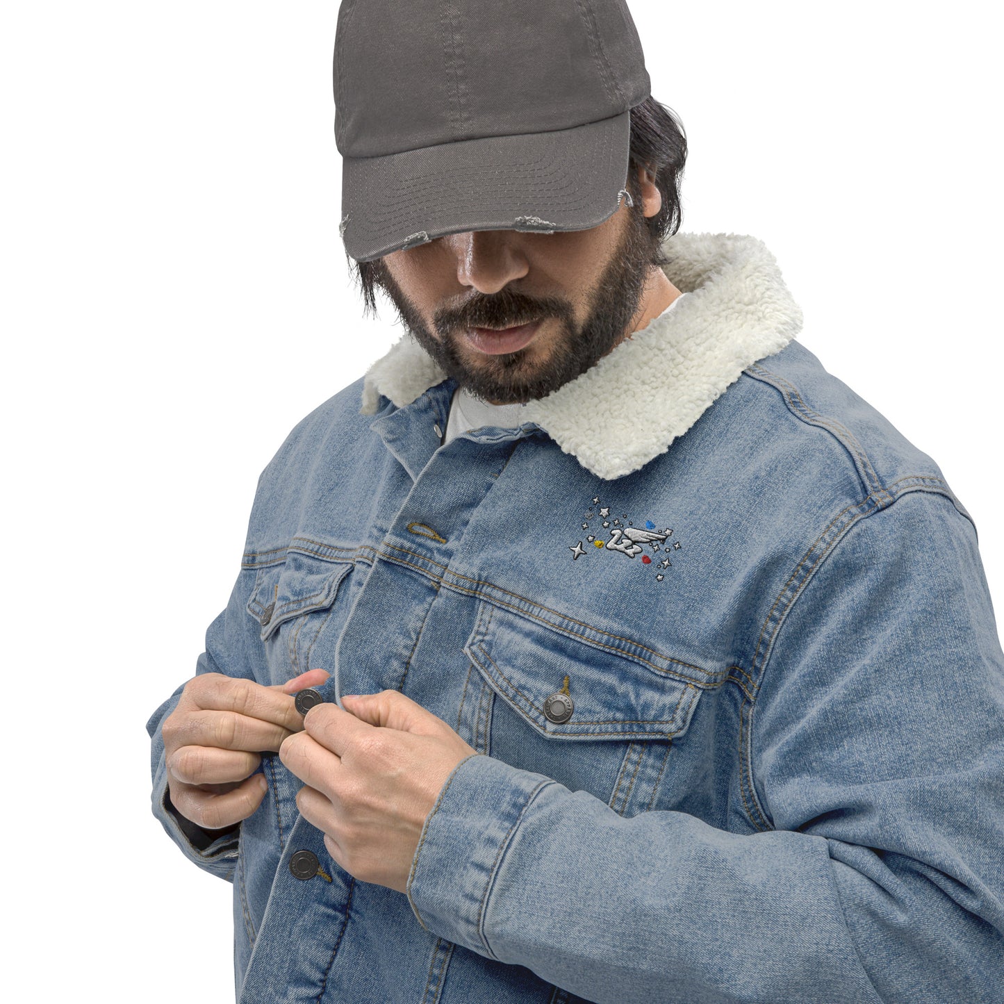 Inspired By DREAMZzz Unisex denim sherpa jacket