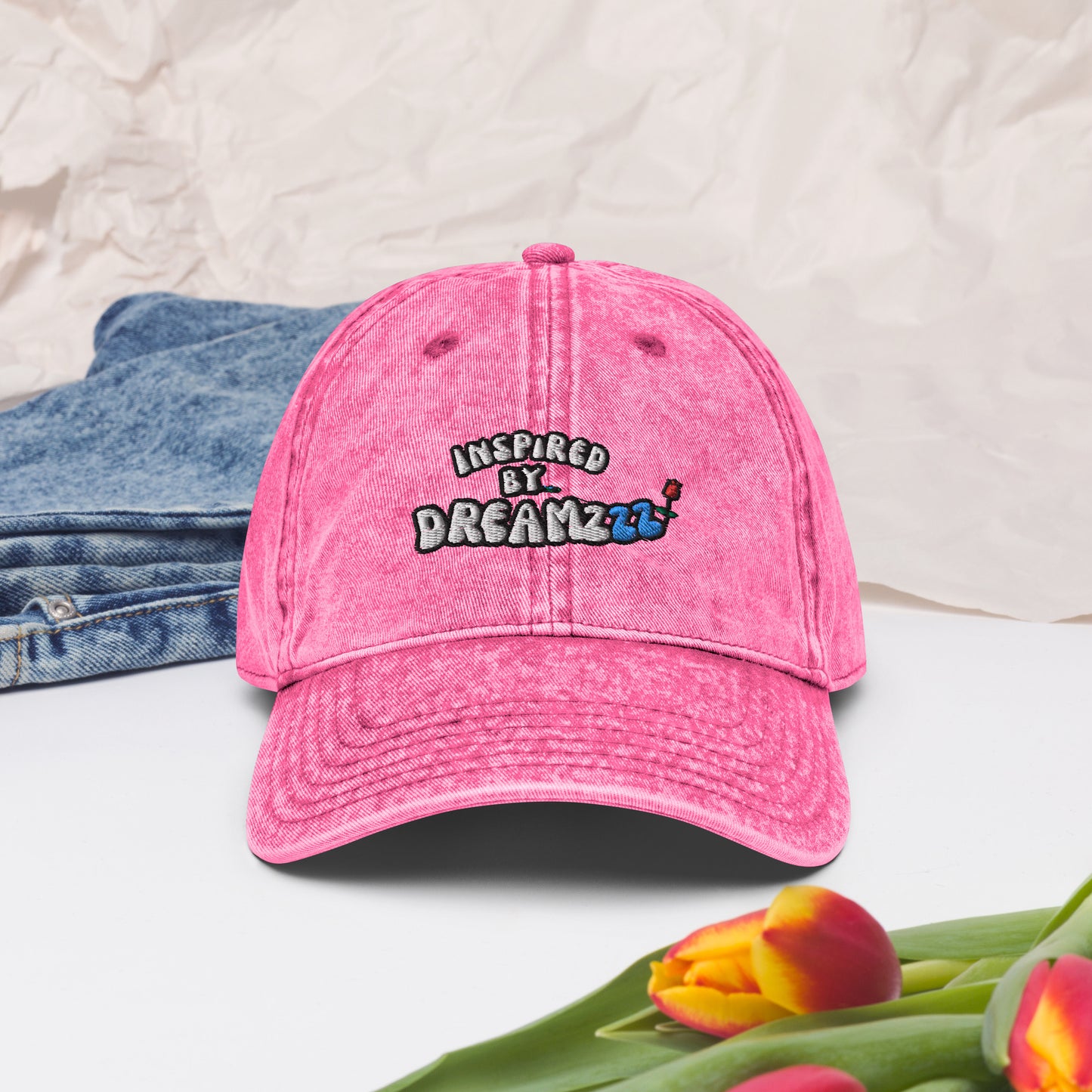 Inspired by DREAMZzz pinky pink Vintage Cotton Twill Cap